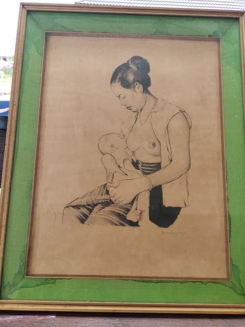 Stima del Dipinto Originale di Marc Leguay proveniente dalla Famiglia Reale Laotiana – H24 x L18 cm