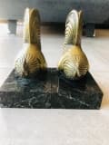 Stima di Scultura: Ferma Libro Gallo di Becquerel Fonderia Susse su Base in Marmo
