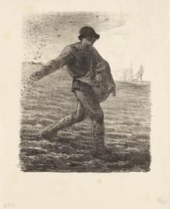 Gravura Litografia Jean-François Millet: perizia e stima