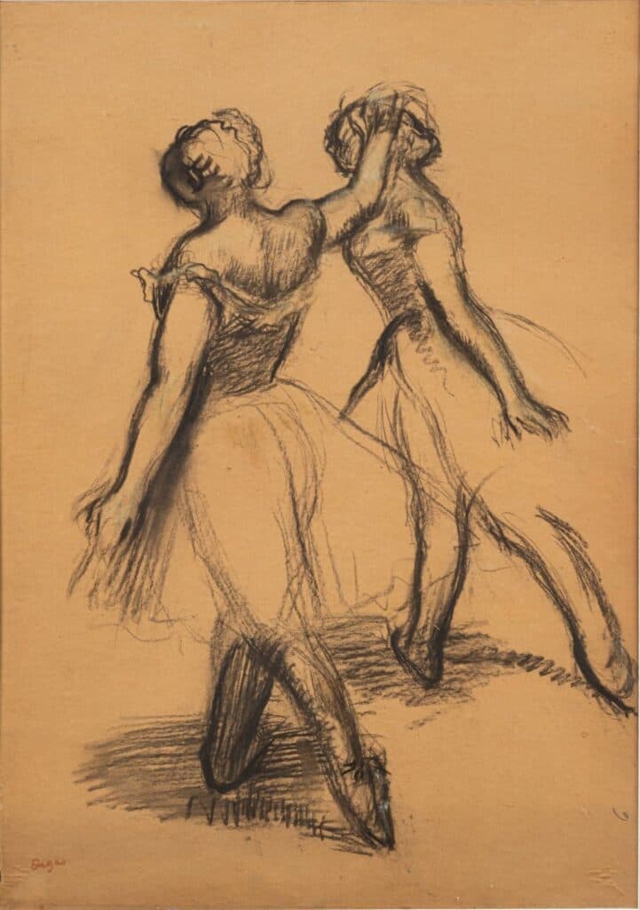 Stima Danseuses di Degas carboncino e pastello