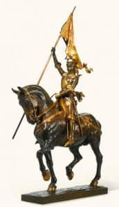 Statuetta Jeanne d’Arc Emmanuel Frémiet : perizia e stima Statuetta Jeanne d’Arc Emmanuel Frémiet : perizia e stima