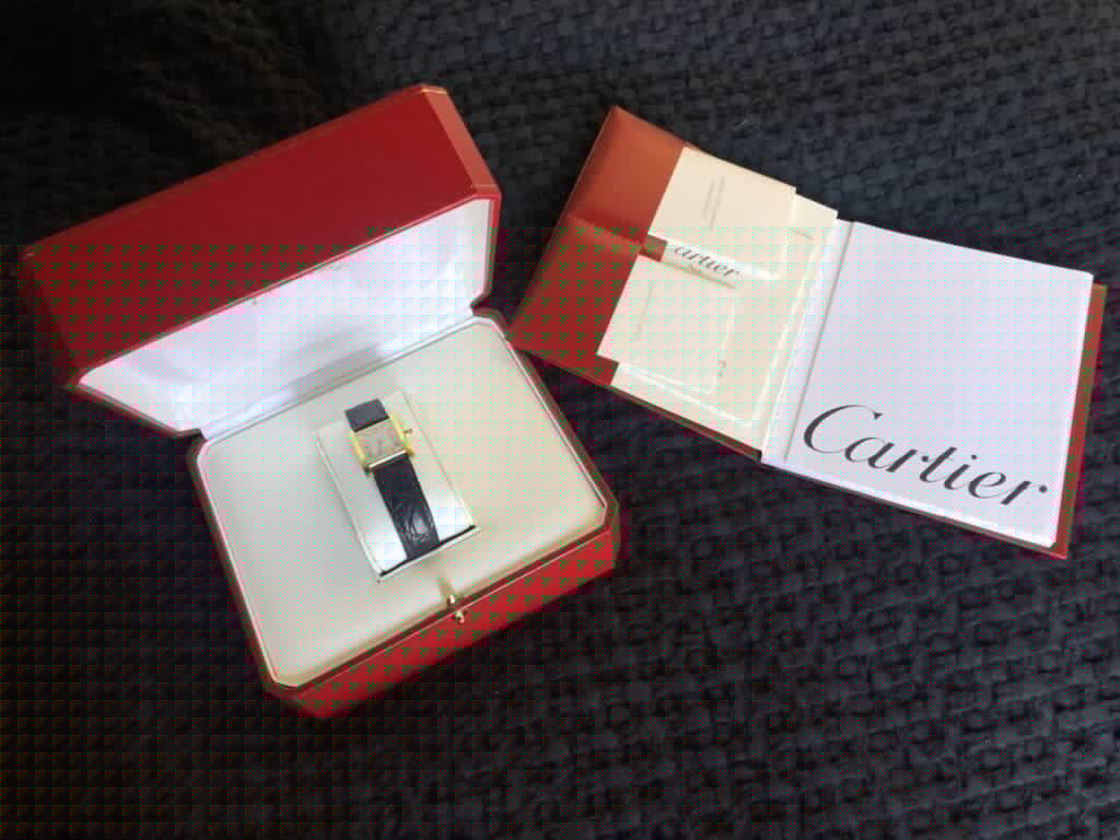 Orologio Tank Cartier in oro 18k con scatola e libretto completo