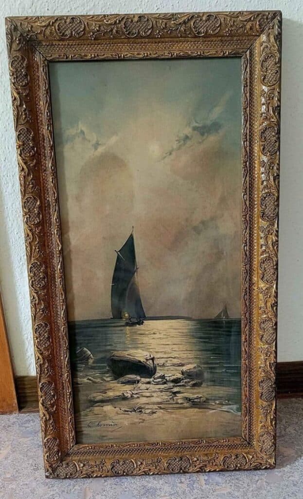 “Stima di un dipinto di Georg Romin: 32,5cm x 57,5cm”