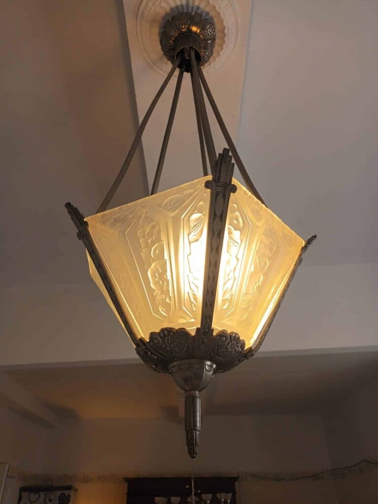 Stima Plafonnier Art Deco in Vetro e Metallo 35 cm