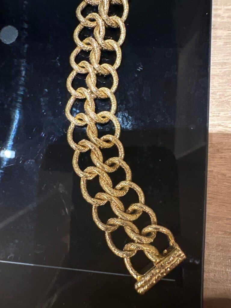 Antico Bracciale in Oro 18 Carati di 43×1.8 cm Pesante 102 g – Gioielli di Famiglia risalenti al Secolo Scorso tra il 1920 e il 1960